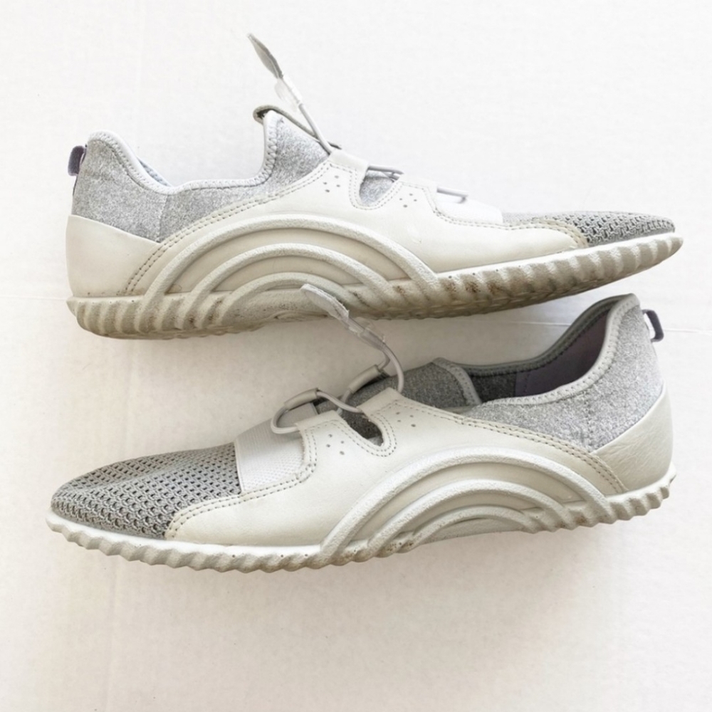 Ecco Gray Vibration 1.0 Sneaker Yak Leather & Mesh